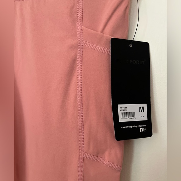 90 Degrees by Reflex High Rise Elastic Free Pocket Ankle Leggings - Picture 4 of 7